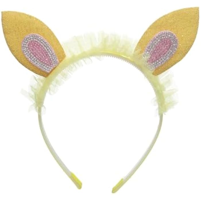 Girls Plastic Collar Hair Bow - Yellow LOG-Hband1-2 - Image 1